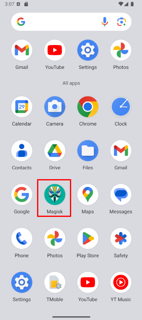 Magisk application already installed in the AVD after rebooting