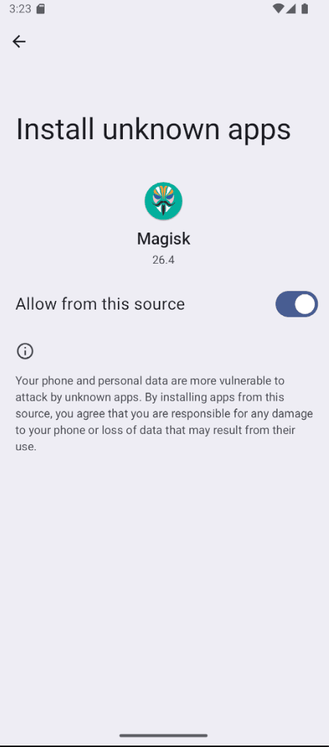 Magisk updating, step 3