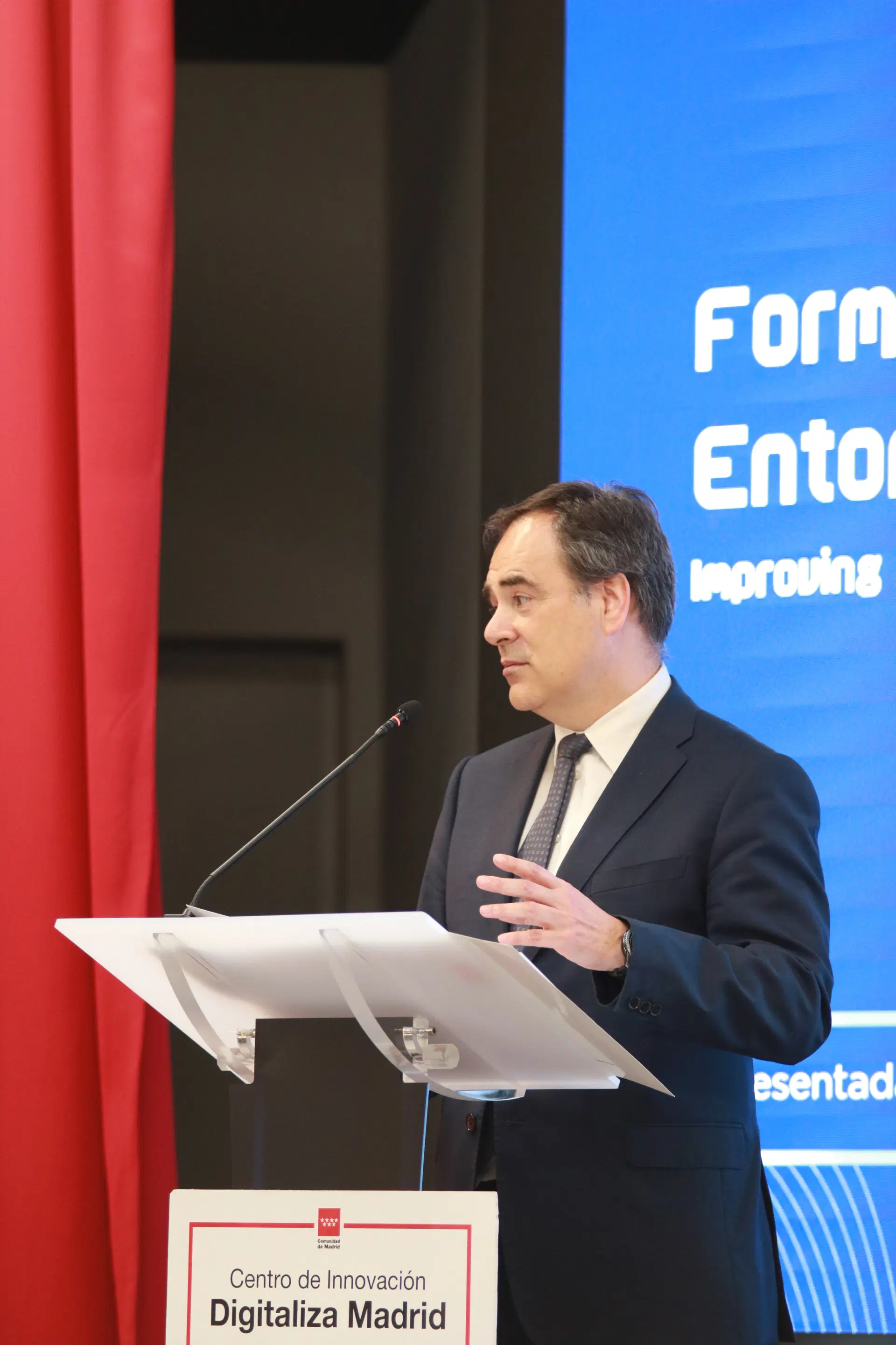 Alejandro Las Heras Vázquez, Consejero Delegado de la Agencia de Ciberseguridad de la Comunidad de Madrid, durante la apertura del SecLabs Mobile Edition