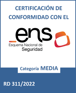 Distintivo de certificación ENS (Esquema Nacional de Seguridad, RD 311/2022)