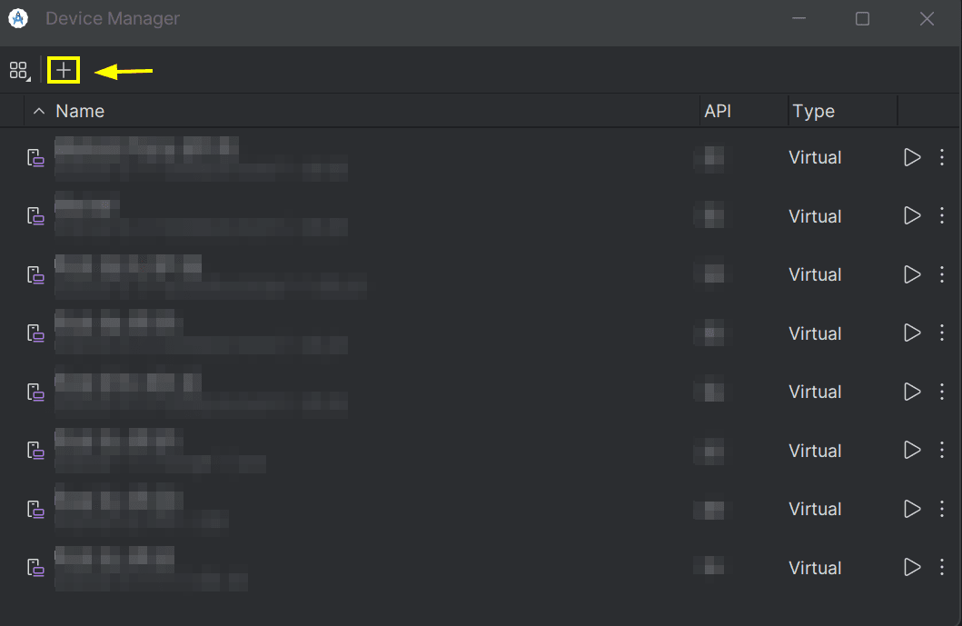 Creación de un nuevo dispositivo virtual eligiendo el modelo base