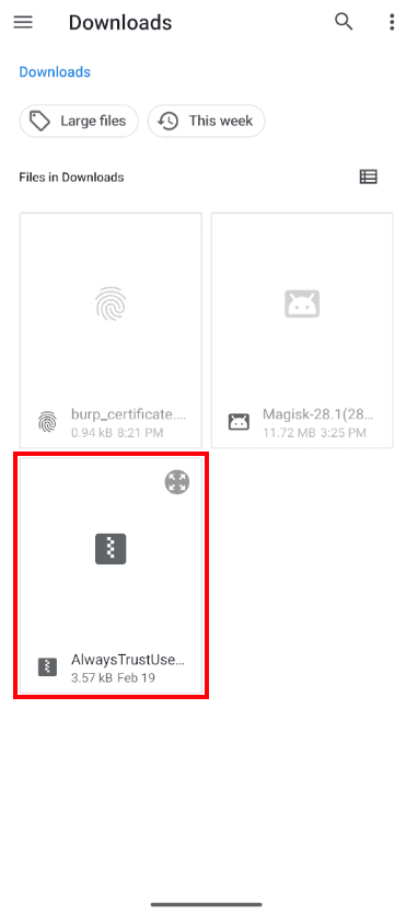Instalación del módulo de Magisk — paso 3